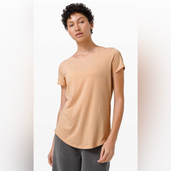 Lululemon Love Crew III In Hype Stripe Beech Wood/White Size 6(See Measurements) - Picture 1 of 15